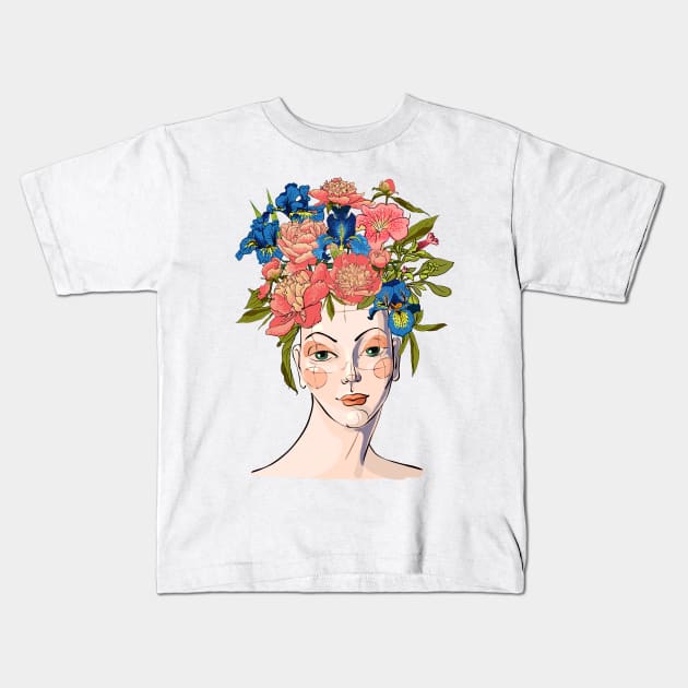 Woman #24 Kids T-Shirt by Olga Berlet